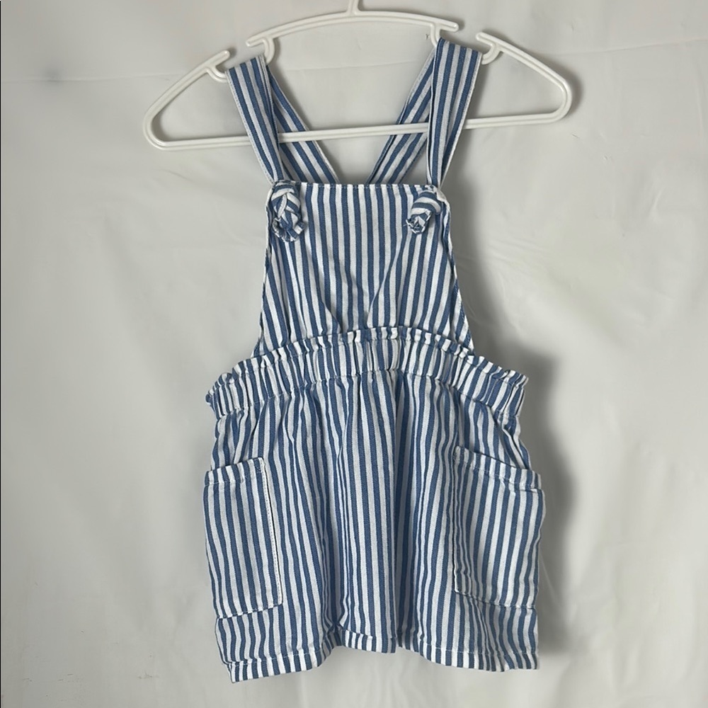 H&M Blue and White Striped Overalls skirt baby 4-6 months summer trends nautical